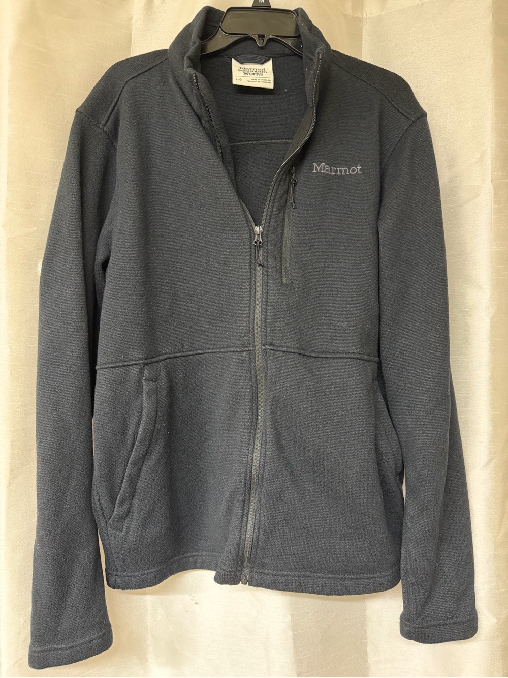 Marmot Black Full-Zip Fleece Jacket with White Label